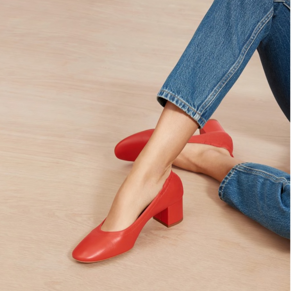 Everlane The Day Heel in Bright Red, New!